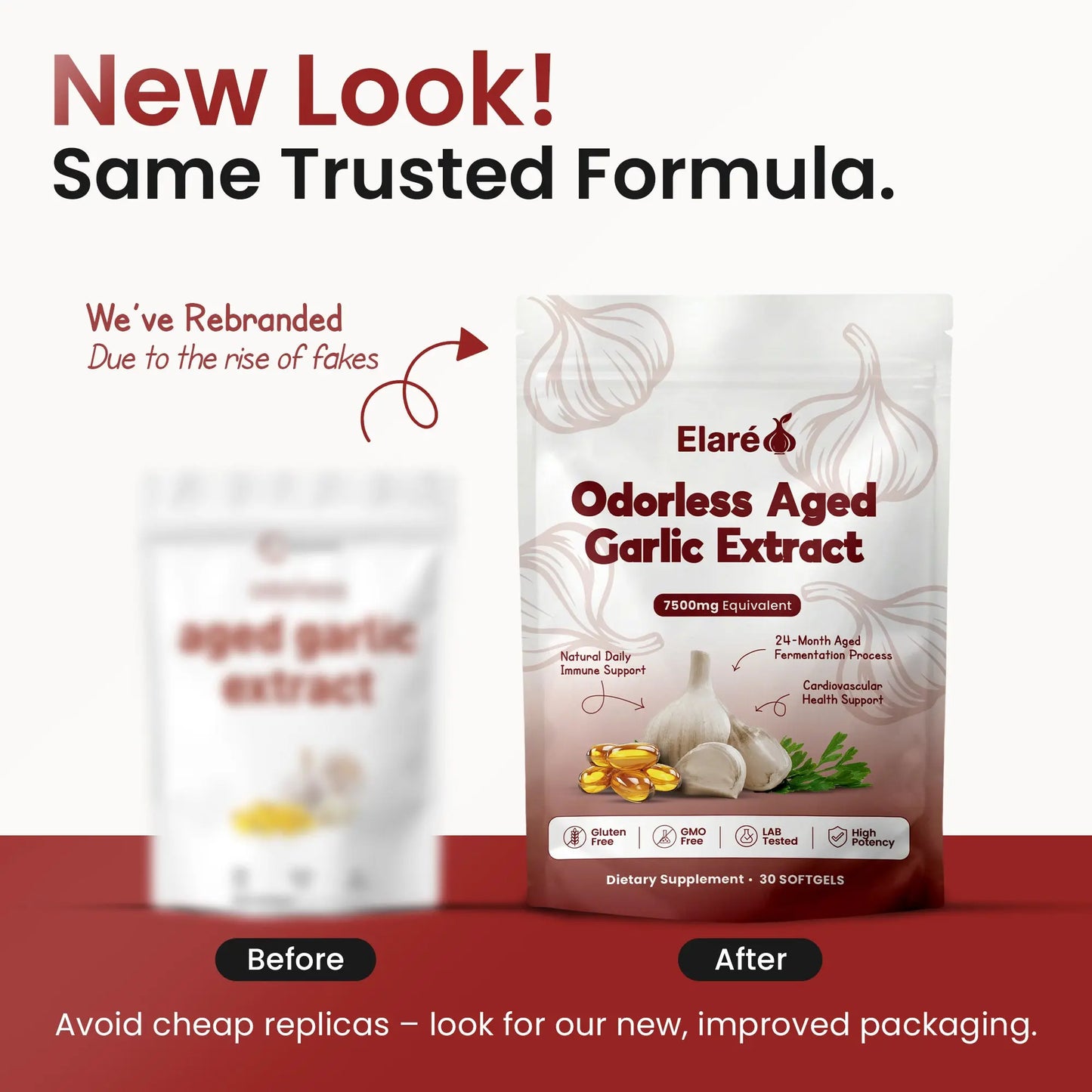 Elare Odorless Aged Garlic Extract Softgel